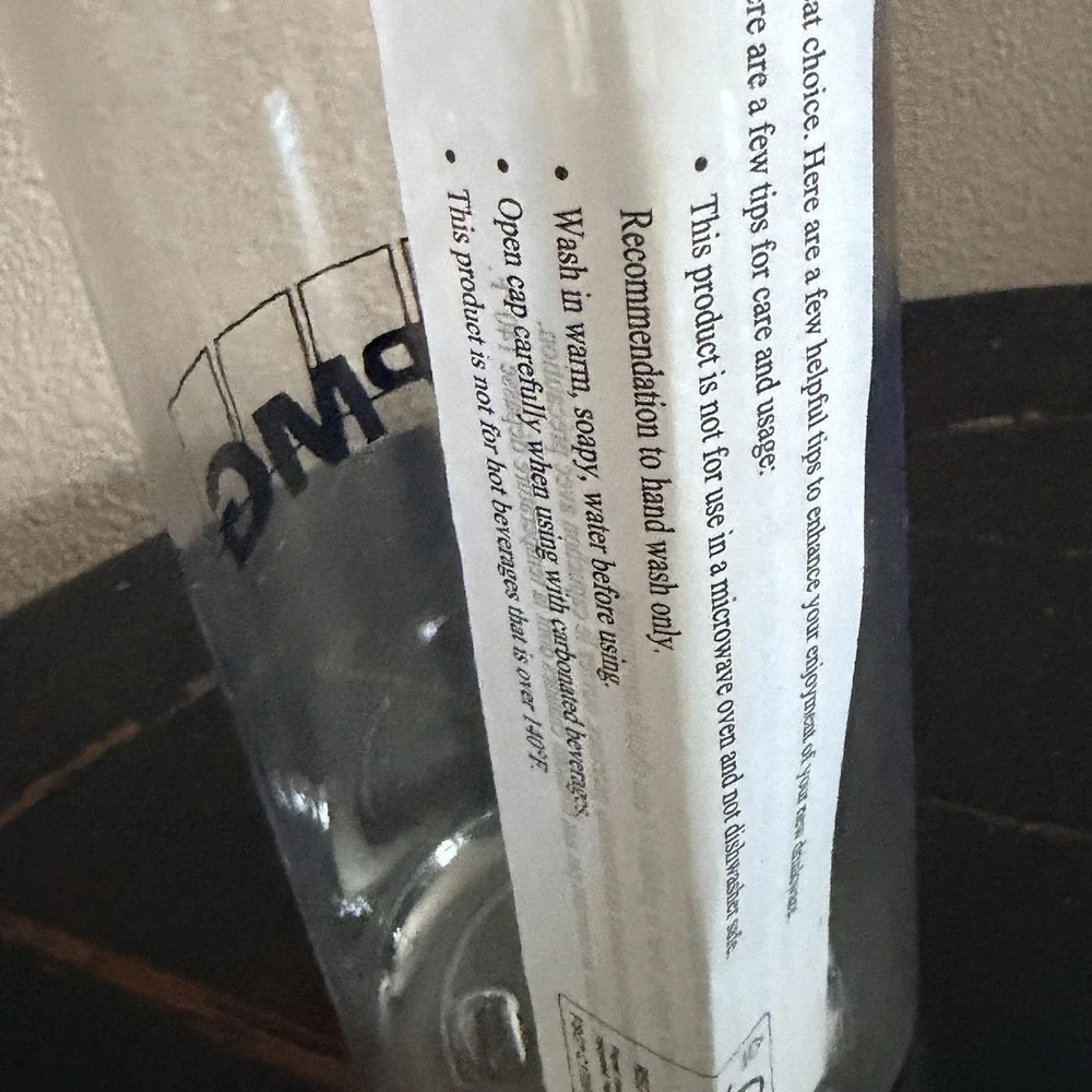 KPMG Clear Plastic Water Bottle Bamboo Screw Lid FSC‎ Logo Reusable Round